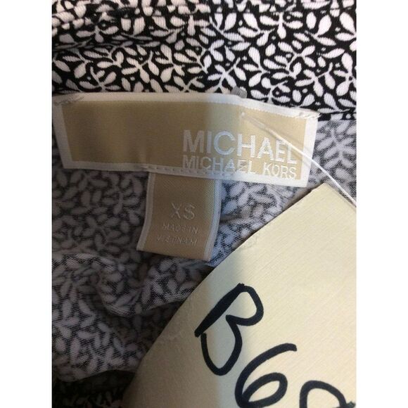 MICHAEL Kors Women Flower Print Sleeveless Dress XSmall Black And White - Picture 3 of 3